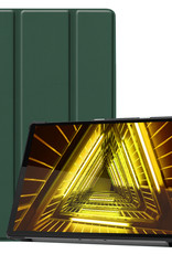 Nomfy Hoes Geschikt voor Lenovo Tab M10 FHD Plus 2nd Gen Hoes Tri-fold Tablet Hoesje Case Met Screenprotector - Hoesje Geschikt voor Lenovo Tab M10 FHD Plus (2e Gen) Hoesje Hardcover Bookcase - Donkergroen