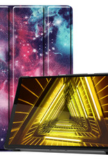 Nomfy Hoes Geschikt voor Lenovo Tab M10 FHD Plus 2nd Gen Hoes Tri-fold Tablet Hoesje Case Met Screenprotector - Hoesje Geschikt voor Lenovo Tab M10 FHD Plus (2e Gen) Hoesje Hardcover Bookcase - Galaxy