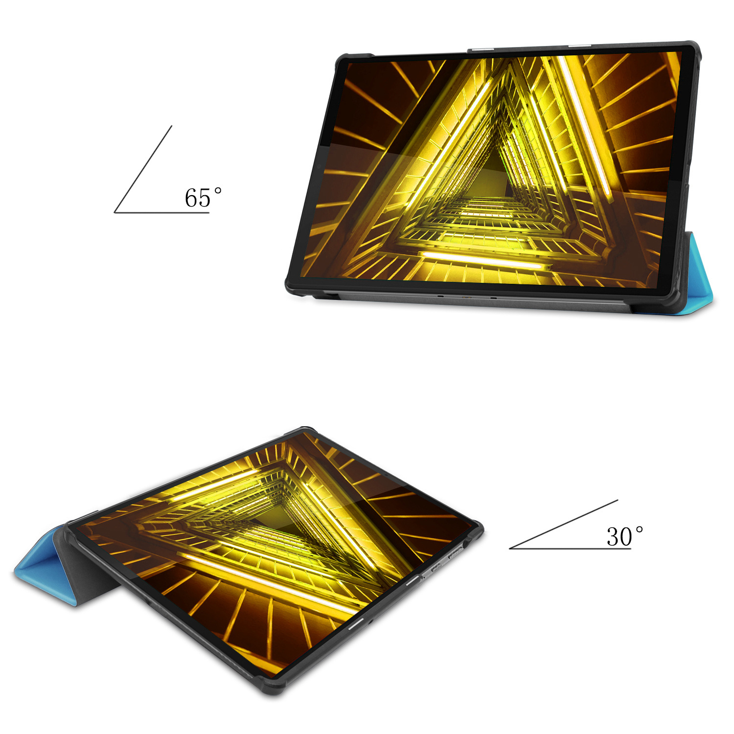 Nomfy Lenovo Tab M10 FHD Plus Hoesje 10.3 Inch Case En En Screenprotector - Lenovo Tab M10 FHD Plus Hoes Hardcover Hoesje En Screenprotector - Licht Blauw