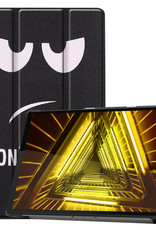 Nomfy Hoes Geschikt voor Lenovo Tab M10 FHD Plus 2nd Gen Hoes Tri-fold Tablet Hoesje Case Met Screenprotector - Hoesje Geschikt voor Lenovo Tab M10 FHD Plus (2e Gen) Hoesje Hardcover Bookcase - Don't Touch Me