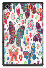Nomfy Hoes Geschikt voor Lenovo Tab M10 FHD Plus 2nd Gen Hoes Tri-fold Tablet Hoesje Case Met Screenprotector - Hoesje Geschikt voor Lenovo Tab M10 FHD Plus (2e Gen) Hoesje Hardcover Bookcase - Vlinders