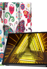 Nomfy Hoes Geschikt voor Lenovo Tab M10 FHD Plus 2nd Gen Hoes Tri-fold Tablet Hoesje Case Met Screenprotector - Hoesje Geschikt voor Lenovo Tab M10 FHD Plus (2e Gen) Hoesje Hardcover Bookcase - Vlinders