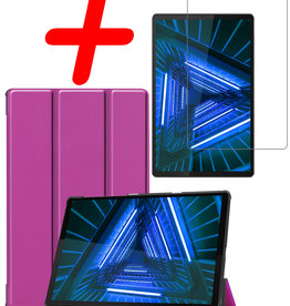 BASEY. BASEY. Lenovo Tab M10 Plus FHD Hoes Met Screenprotector - Paars