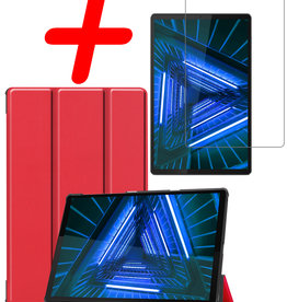 BASEY. BASEY. Lenovo Tab M10 Plus FHD Hoes Met Screenprotector - Rood