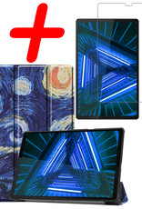 BASEY. Hoesje Geschikt voor Lenovo Tab M10 FHD Plus 2nd Gen Hoes Case Tablet Hoesje Tri-fold Met Screenprotector - Hoes Geschikt voor Lenovo Tab M10 FHD Plus (2e Gen) Hoesje Hard Cover Bookcase Hoes - Sterrenhemel