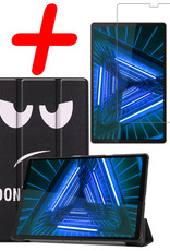BASEY. Hoesje Geschikt voor Lenovo Tab M10 FHD Plus 2nd Gen Hoes Case Tablet Hoesje Tri-fold Met Screenprotector - Hoes Geschikt voor Lenovo Tab M10 FHD Plus (2e Gen) Hoesje Hard Cover Bookcase Hoes - Don't Touch Me