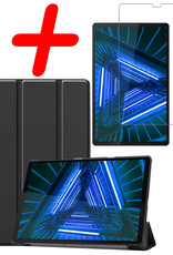 BASEY. Lenovo Tab M10 FHD Plus Hoes Case Met Screenprotector - Lenovo Tab M10 FHD Plus Hoesje Zwart - Lenovo Tab M10 FHD Plus Book Case Cover Met Screenprotector