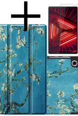 NoXx Hoesje Geschikt voor Lenovo Tab M10 FHD Plus 2nd Gen Hoesje Case Hard Cover Hoes Book Case Met Screenprotector - Bloesem