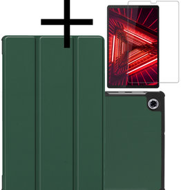 NoXx NoXx Lenovo Tab M10 Plus FHD Hoes Met Screenprotector - Donkergroen