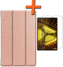 Nomfy Nomfy Lenovo Tab M10 Plus FHD Hoes Met Screenprotector - Rose Goud