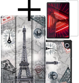 NoXx NoXx Lenovo Tab M10 Plus FHD Hoes Met Screenprotector - Eiffeltoren