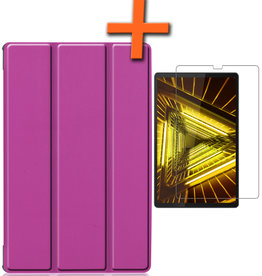 Nomfy Nomfy Lenovo Tab M10 Plus FHD Hoes Met Screenprotector - Paars