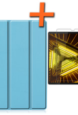 Nomfy Hoes Geschikt voor Lenovo Tab M10 FHD Plus 2nd Gen Hoes Tri-fold Tablet Hoesje Case Met Screenprotector - Hoesje Geschikt voor Lenovo Tab M10 FHD Plus (2e Gen) Hoesje Hardcover Bookcase - Lichtblauw