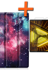 Nomfy Hoes Geschikt voor Lenovo Tab M10 FHD Plus 2nd Gen Hoes Tri-fold Tablet Hoesje Case Met Screenprotector - Hoesje Geschikt voor Lenovo Tab M10 FHD Plus (2e Gen) Hoesje Hardcover Bookcase - Galaxy