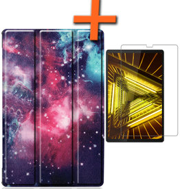 Nomfy Nomfy Lenovo Tab M10 Plus FHD Hoes Met Screenprotector - Galaxy