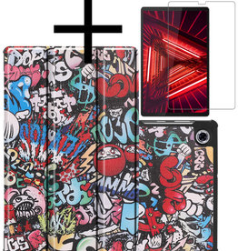 NoXx NoXx Lenovo Tab M10 Plus FHD Hoes Met Screenprotector - Graffity