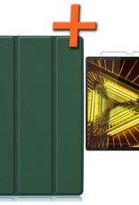 Nomfy Hoes Geschikt voor Lenovo Tab M10 FHD Plus 2nd Gen Hoes Tri-fold Tablet Hoesje Case Met Screenprotector - Hoesje Geschikt voor Lenovo Tab M10 FHD Plus (2e Gen) Hoesje Hardcover Bookcase - Donkergroen