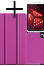 NoXx Hoesje Geschikt voor Lenovo Tab M10 FHD Plus 2nd Gen Hoesje Case Hard Cover Hoes Book Case Met Screenprotector - Paars