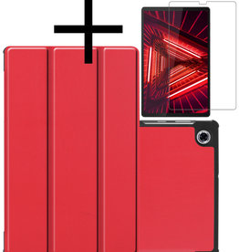 NoXx NoXx Lenovo Tab M10 Plus FHD Hoes Met Screenprotector - Rood