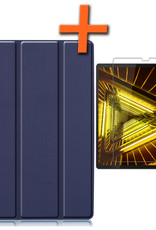 Nomfy Lenovo Tab M10 FHD Plus Hoesje 10.3 Inch Case En En Screenprotector - Lenovo Tab M10 FHD Plus Hoes Hardcover Hoesje En Screenprotector - Donker Blauw