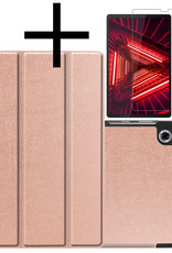 NoXx Lenovo Tab M10 FHD Plus Hoesje Case Hard Cover Hoes Book Case + Screenprotector - Rosé Goud