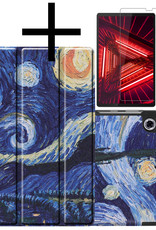 NoXx Hoesje Geschikt voor Lenovo Tab M10 FHD Plus 2nd Gen Hoesje Case Hard Cover Hoes Book Case Met Screenprotector - Sterrenhemel