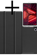 NoXx Hoesje Geschikt voor Lenovo Tab M10 FHD Plus 2nd Gen Hoesje Case Hard Cover Hoes Book Case Met Screenprotector - Zwart