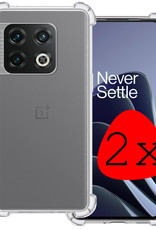 BASEY. Hoes Geschikt voor OnePlus 10 Pro Hoesje Shock Proof Case Hoes Siliconen - Hoesje Geschikt voor OnePlus 10 Pro Hoes Cover Shockproof - Transparant - 2 Stuks