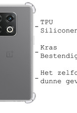 BASEY. Hoes Geschikt voor OnePlus 10 Pro Hoesje Shock Proof Case Hoes Siliconen - Hoesje Geschikt voor OnePlus 10 Pro Hoes Cover Shockproof - Transparant - 2 Stuks