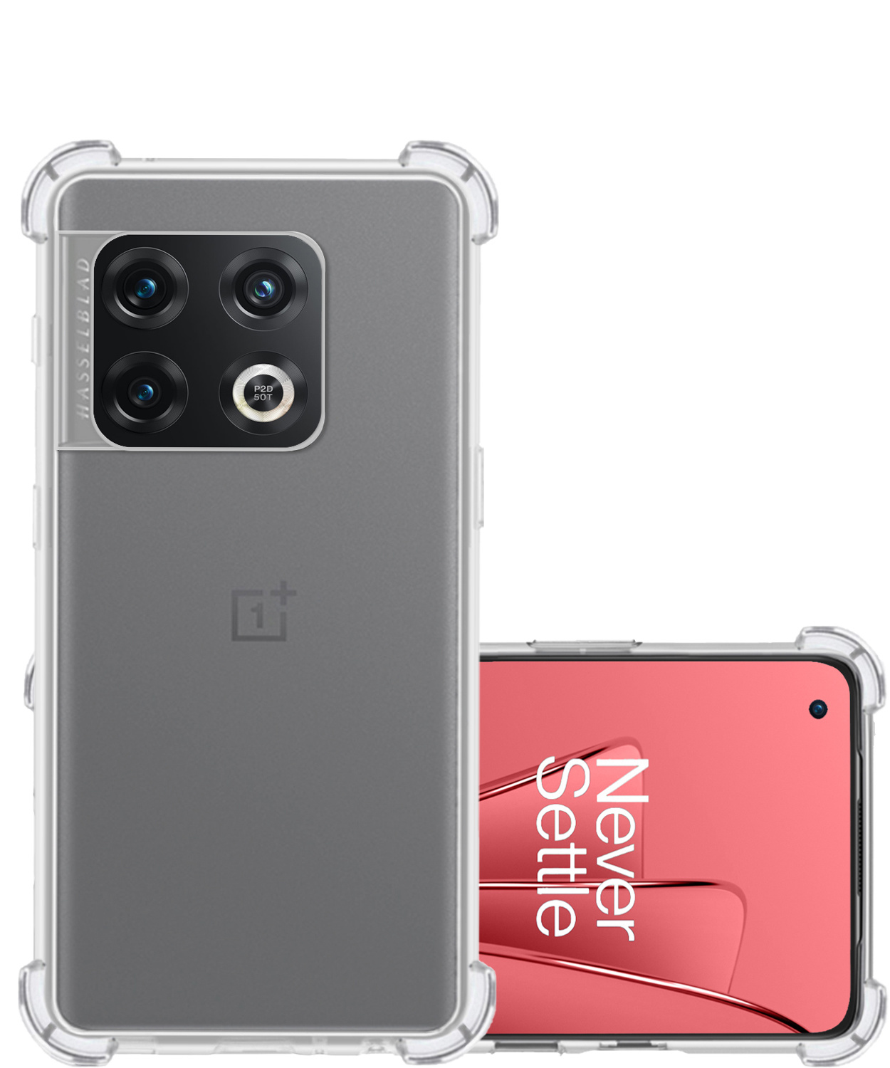 NoXx Hoes Geschikt voor OnePlus 10 Pro Hoesje Siliconen Cover Shock Proof Back Case Shockproof Hoes - Transparant