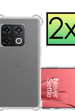 NoXx Hoes Geschikt voor OnePlus 10 Pro Hoesje Siliconen Cover Shock Proof Back Case Shockproof Hoes - Transparant - 2x