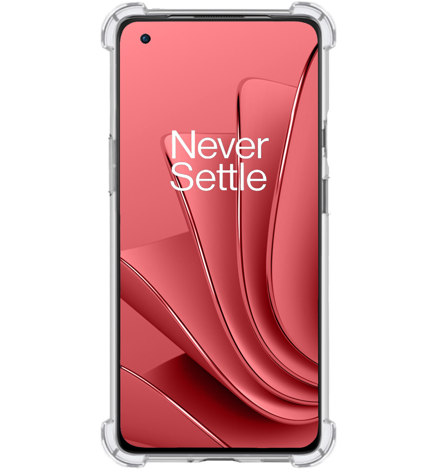NoXx Hoes Geschikt voor OnePlus 10 Pro Hoesje Siliconen Cover Shock Proof Back Case Shockproof Hoes - Transparant - 2x