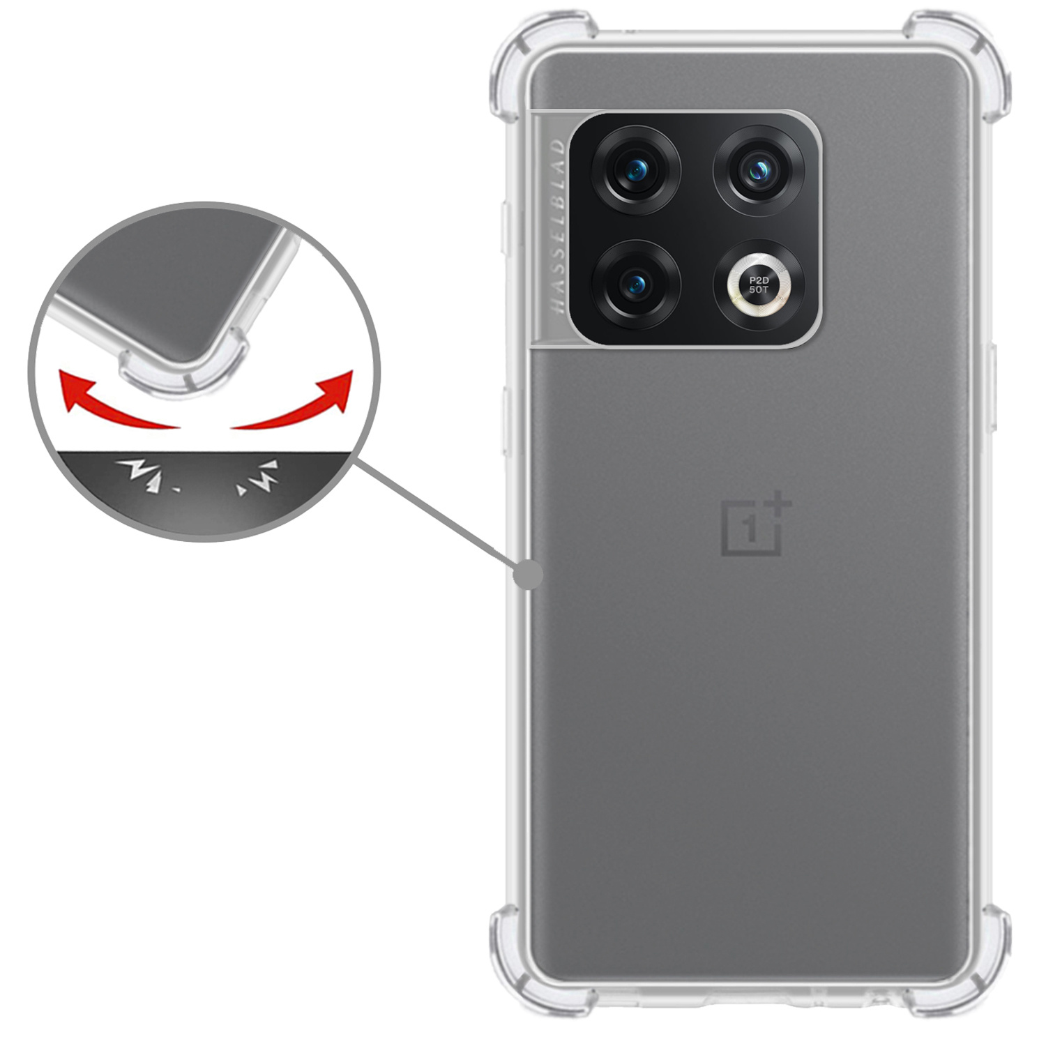 Nomfy Hoesje Geschikt voor OnePlus 10 Pro Hoesje Shock Proof Cover Case Shockproof - Hoes Geschikt voor OnePlus 10 Pro Hoes Siliconen Back Case - Transparant