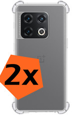 Nomfy Hoesje Geschikt voor OnePlus 10 Pro Hoesje Shock Proof Cover Case Shockproof - Hoes Geschikt voor OnePlus 10 Pro Hoes Siliconen Back Case - Transparant - 2 PACK
