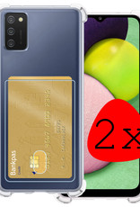 BASEY. Hoes Geschikt voor Samsung A02s Hoesje Shock Proof Case Hoes - Hoesje Geschikt voor Samsung Galaxy A02s Hoes Cover Shockproof - Transparant - 2 Stuks