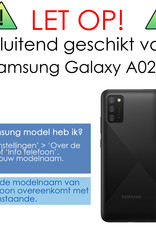 NoXx Hoes Geschikt voor Samsung A02s Hoesje Pasjeshouder Cover Shock Proof Case Siliconen Hoes Met Kaarthouder - Transparant - 2x