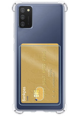 Nomfy Hoesje Geschikt voor Samsung A02s Hoesje Pasjeshouder Shockproof Pas Houder - Hoesje Geschikt voor Samsung Galaxy A02s Hoes Met Kaarthouder - Transparant