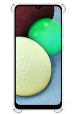 Nomfy Hoesje Geschikt voor Samsung A02s Hoesje Pasjeshouder Shockproof Pas Houder - Hoesje Geschikt voor Samsung Galaxy A02s Hoes Met Kaarthouder - Transparant - 2 PACK