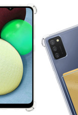 Nomfy Hoesje Geschikt voor Samsung A02s Hoesje Pasjeshouder Shockproof Pas Houder - Hoesje Geschikt voor Samsung Galaxy A02s Hoes Met Kaarthouder - Transparant - 2 PACK
