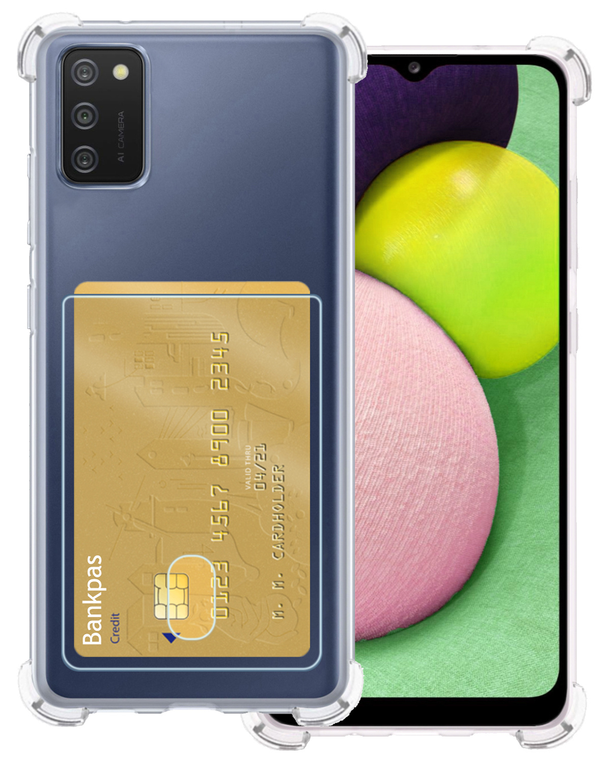 BASEY. Hoes Geschikt voor Samsung A03s Hoesje Shock Proof Case Hoes - Hoesje Geschikt voor Samsung Galaxy A03s Hoes Cover Shockproof - Transparant