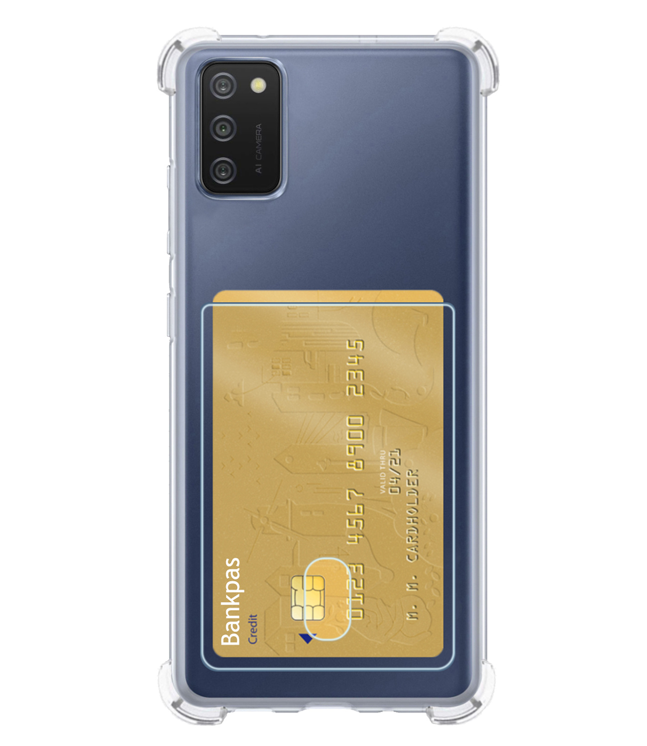 BASEY. Hoes Geschikt voor Samsung A03s Hoesje Shock Proof Case Hoes - Hoesje Geschikt voor Samsung Galaxy A03s Hoes Cover Shockproof - Transparant