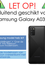 Hoes Geschikt voor Samsung A03s Hoesje Pasjeshouder Cover Shock Proof Case Siliconen Hoes Met Kaarthouder - Transparant - 2x