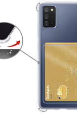 Nomfy Hoesje Geschikt voor Samsung A03s Hoesje Pasjeshouder Shockproof Pas Houder - Hoesje Geschikt voor Samsung Galaxy A03s Hoes Met Kaarthouder - Transparant
