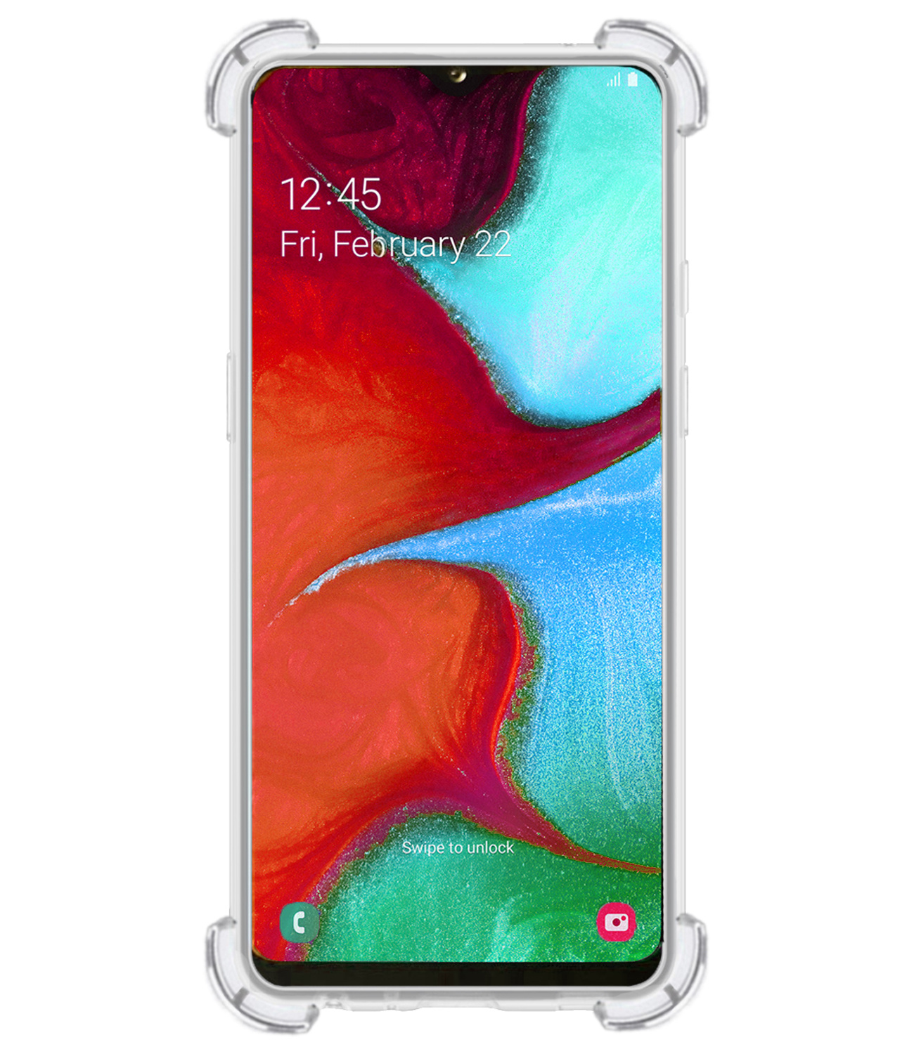 BASEY. Hoes Geschikt voor Samsung A20e Hoesje Shock Proof Case Hoes - Hoesje Geschikt voor Samsung Galaxy A20e Hoes Cover Shockproof - Transparant