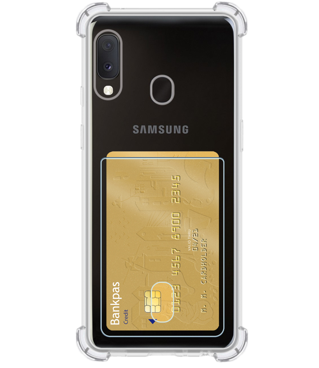 BASEY. Hoes Geschikt voor Samsung A20e Hoesje Shock Proof Case Hoes - Hoesje Geschikt voor Samsung Galaxy A20e Hoes Cover Shockproof - Transparant