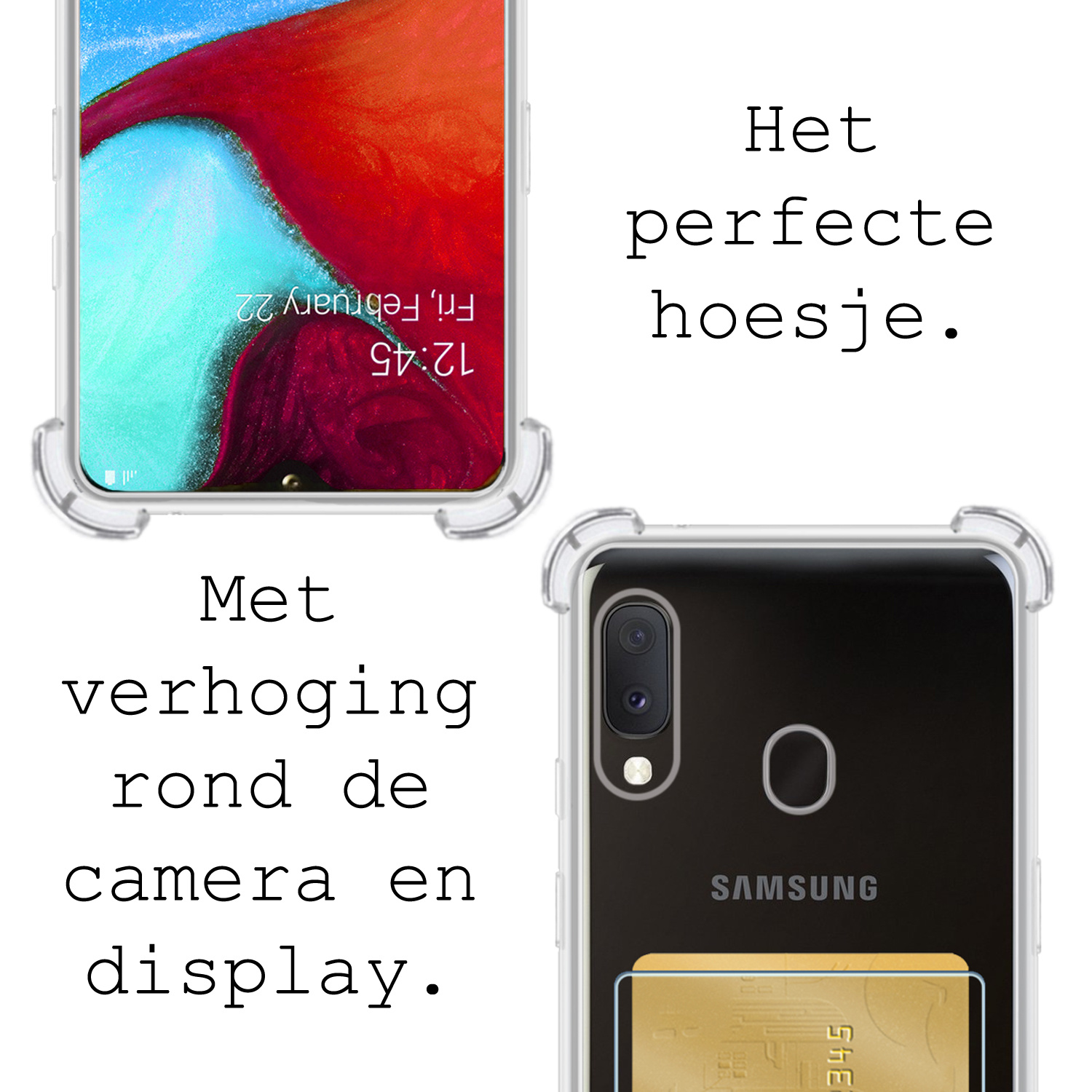 BASEY. Hoes Geschikt voor Samsung A20e Hoesje Shock Proof Case Hoes - Hoesje Geschikt voor Samsung Galaxy A20e Hoes Cover Shockproof - Transparant - 2 Stuks