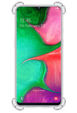 NoXx Hoes Geschikt voor Samsung A20e Hoesje Pasjeshouder Cover Shock Proof Case Siliconen Hoes Met Kaarthouder - Transparant