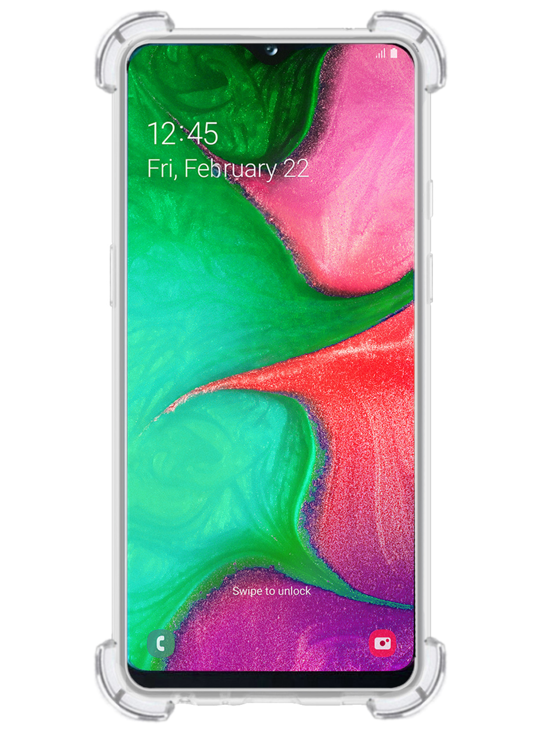 NoXx Hoes Geschikt voor Samsung A20e Hoesje Pasjeshouder Cover Shock Proof Case Siliconen Hoes Met Kaarthouder - Transparant