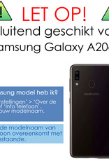 NoXx Hoes Geschikt voor Samsung A20e Hoesje Pasjeshouder Cover Shock Proof Case Siliconen Hoes Met Kaarthouder - Transparant