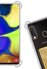 Nomfy Hoesje Geschikt voor Samsung A20e Hoesje Pasjeshouder Shockproof Pas Houder - Hoesje Geschikt voor Samsung Galaxy A20e Hoes Met Kaarthouder - Transparant - 2 PACK